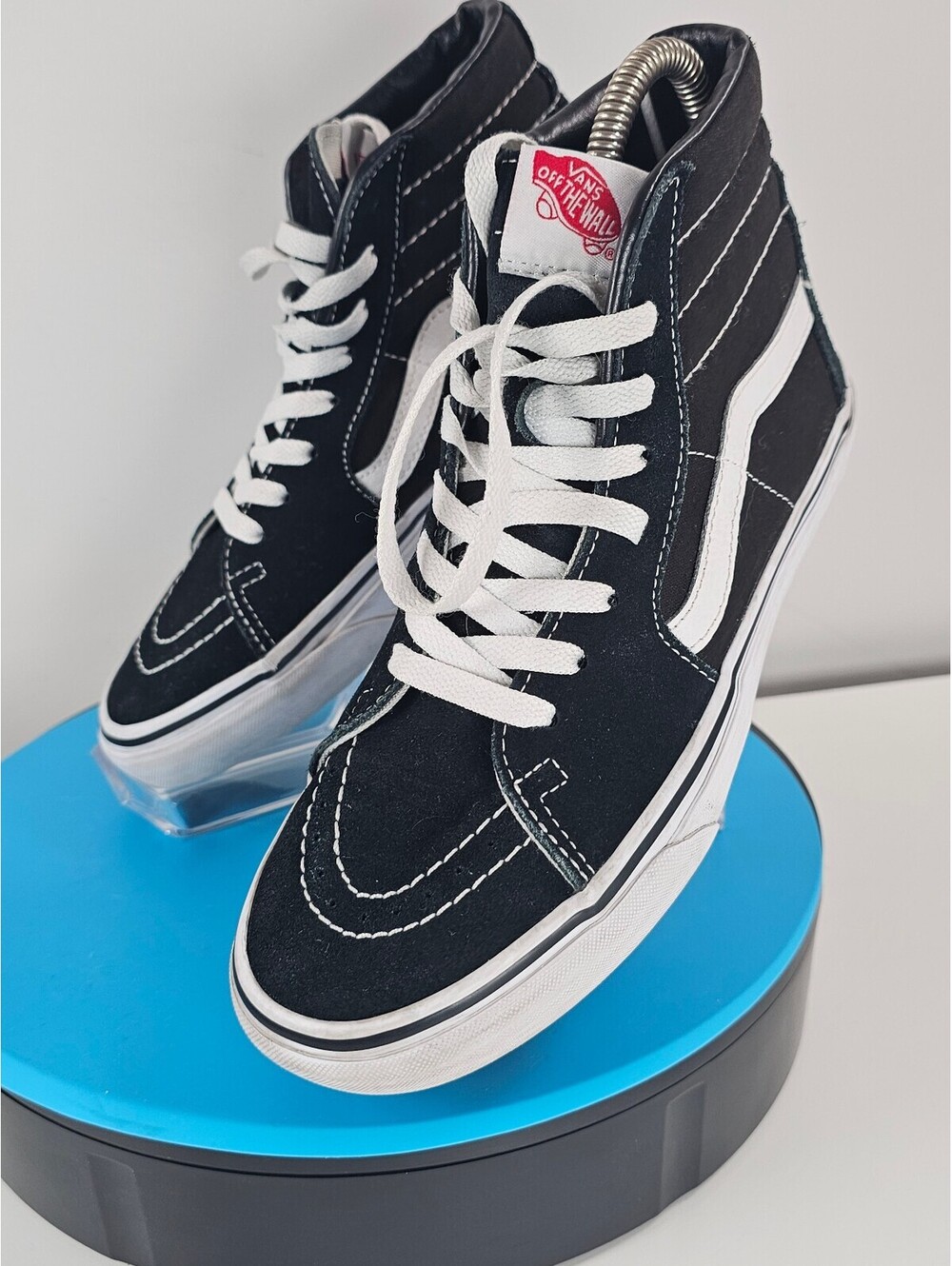 Vans Sk8-Hi Black and White Suede High-Top Sneakers - Picture 5 of 13
